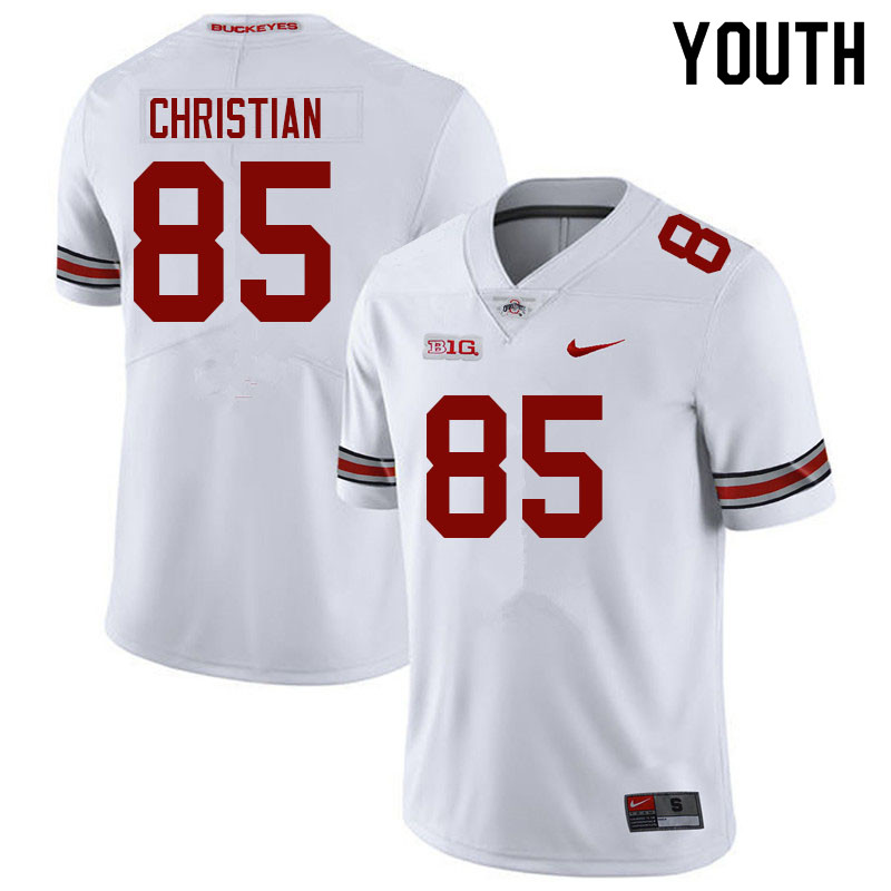 Ohio State Buckeyes Bennett Christian Youth #85 White Authentic Stitched College Football Jersey